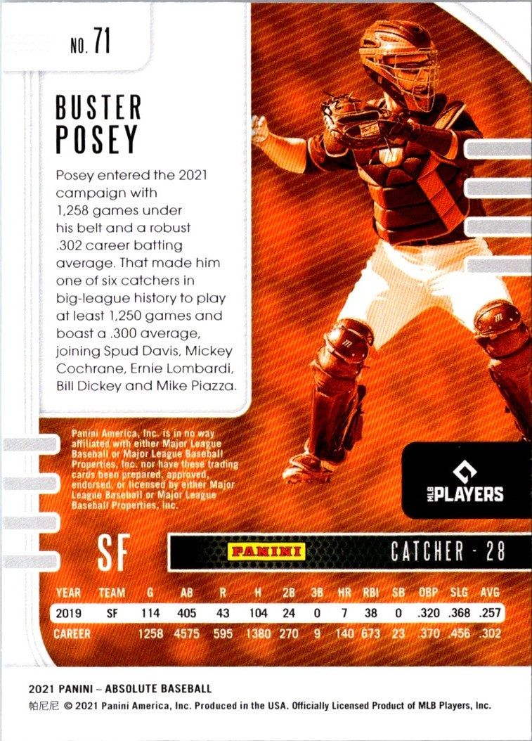 2021 Panini Absolute Buster Posey