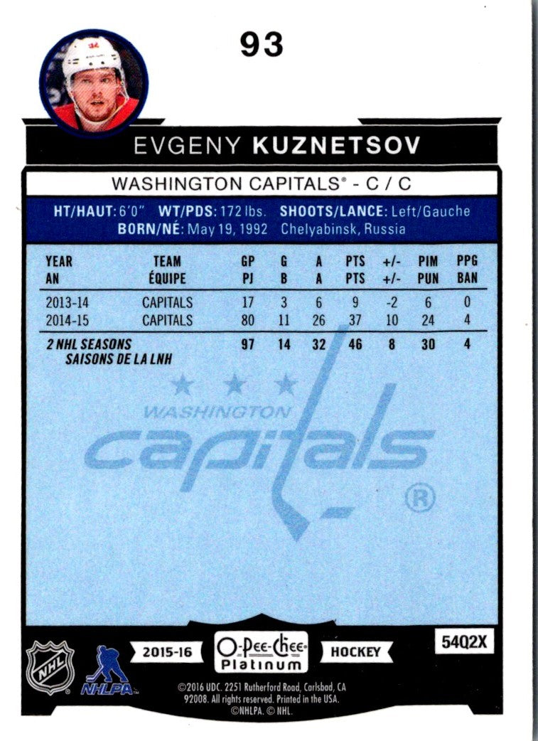 2015 O-Pee-Chee Platinum Evgeny Kuznetsov