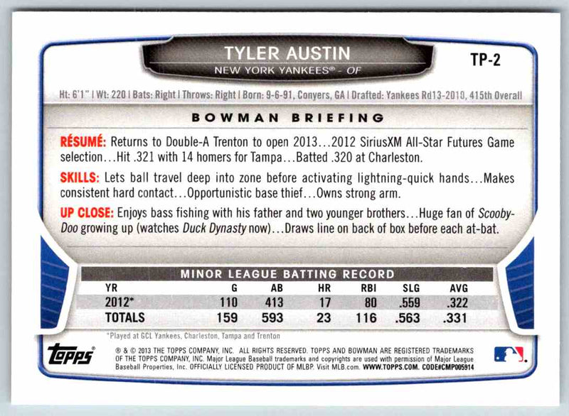 2014 Bowman Tyler Austin