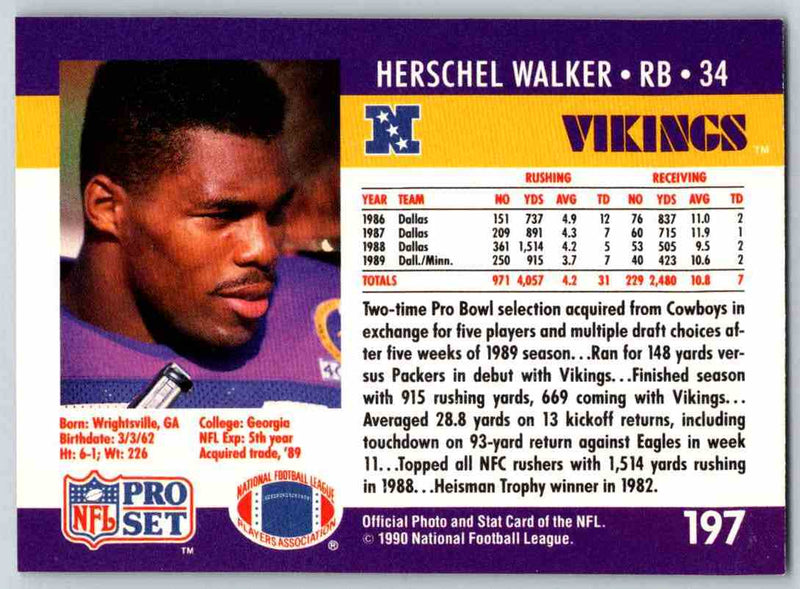 1990 Pro Set Herschel Walker