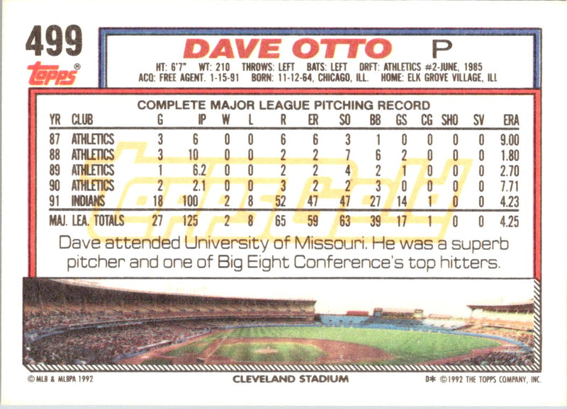 1992 Topps Dave Otto