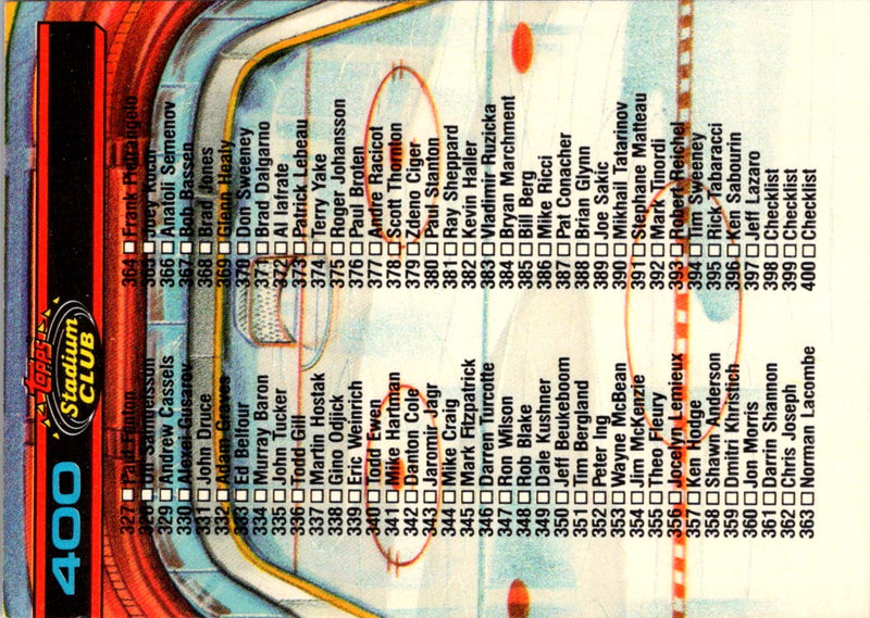 1991 Stadium Club Checklist 134-266