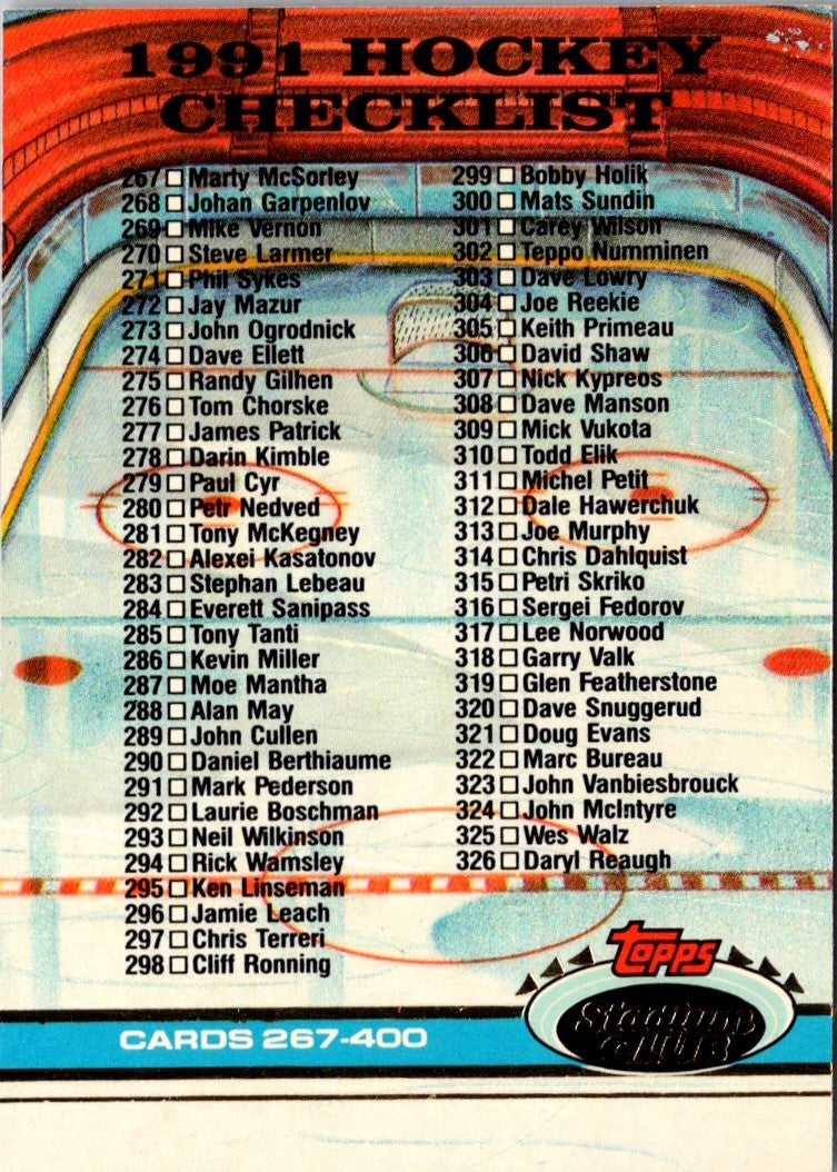 1991 Stadium Club Checklist 134-266