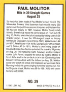 1987 Donruss Highlights Paul Molitor