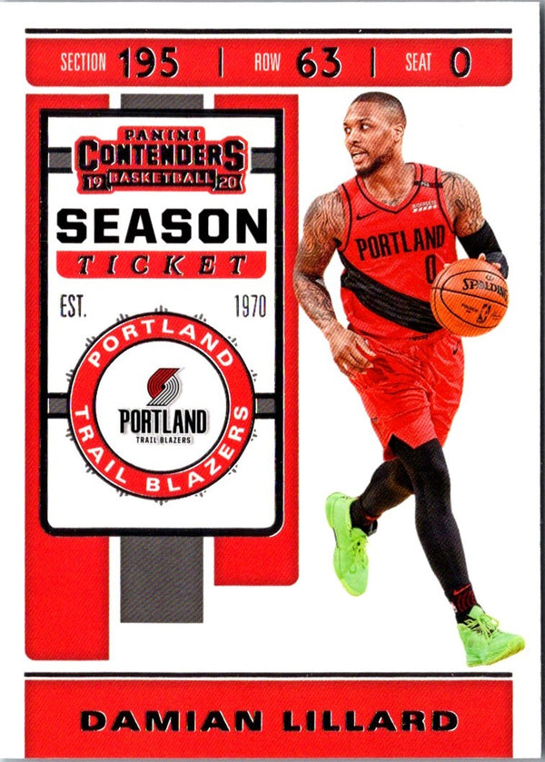 2019 Panini Contenders Damian Lillard #20