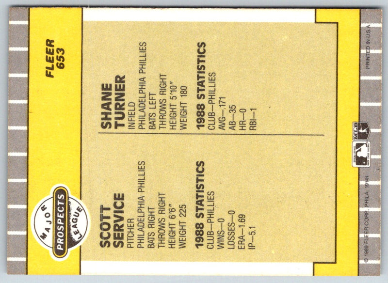 1989 Fleer Scott Service/Shane Turner