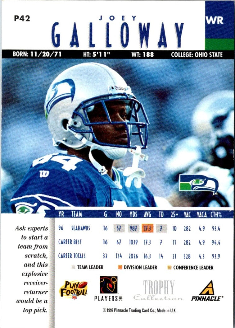 1997 Pinnacle Artist's Proofs Joey Galloway