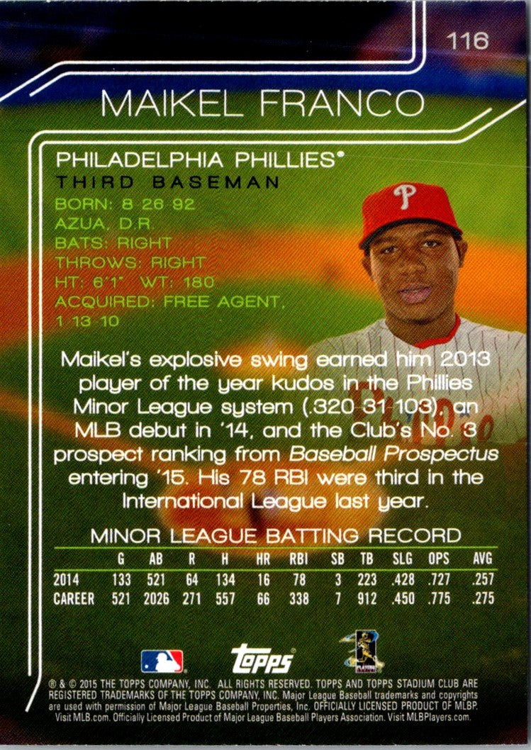 2015 Stadium Club Maikel Franco