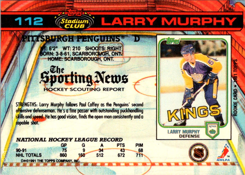 1991 Stadium Club Larry Murphy