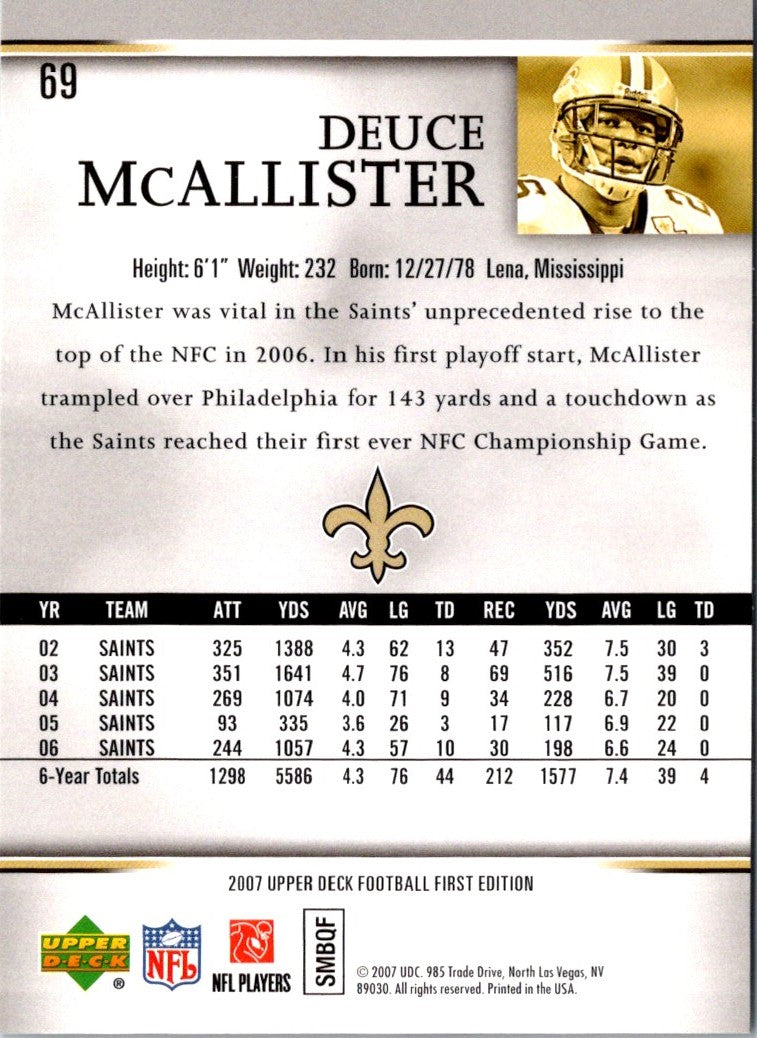 2007 Upper Deck First Edition Deuce McAllister