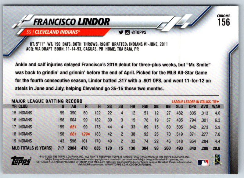 2020 Topps Chrome Francisco Lindor