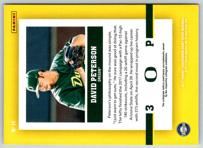 2017 Panini Contenders Draft Picks School Colors David Peterson