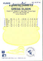 1990 Fleer Award Winners Gregg Olson #24