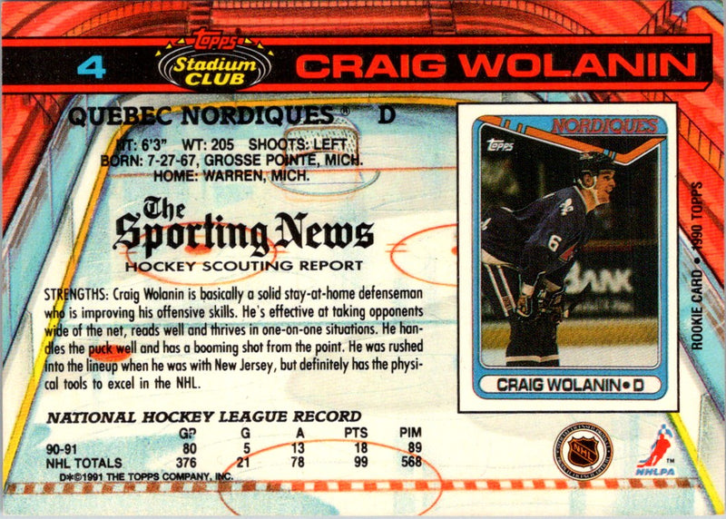 1991 Stadium Club Craig Wolanin