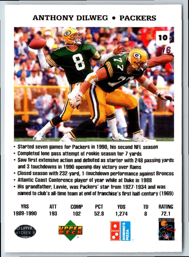 1991 Domino's The Quarterbacks Anthony Dilweg