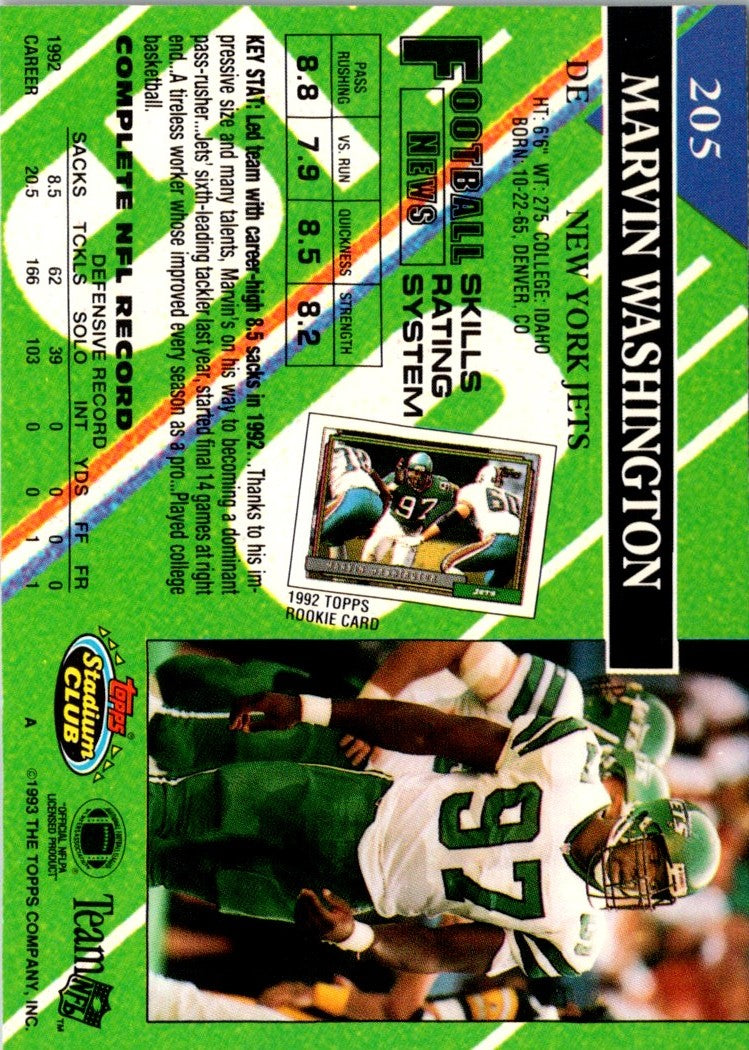 1993 Stadium Club Super Teams Bowl Marvin Washington