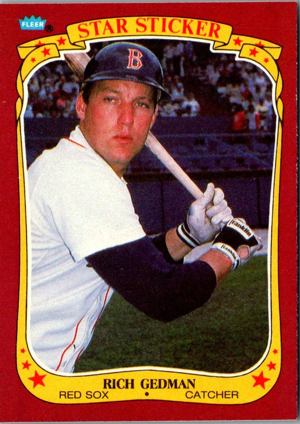 1986 Fleer Star Stickers Rich Gedman #44