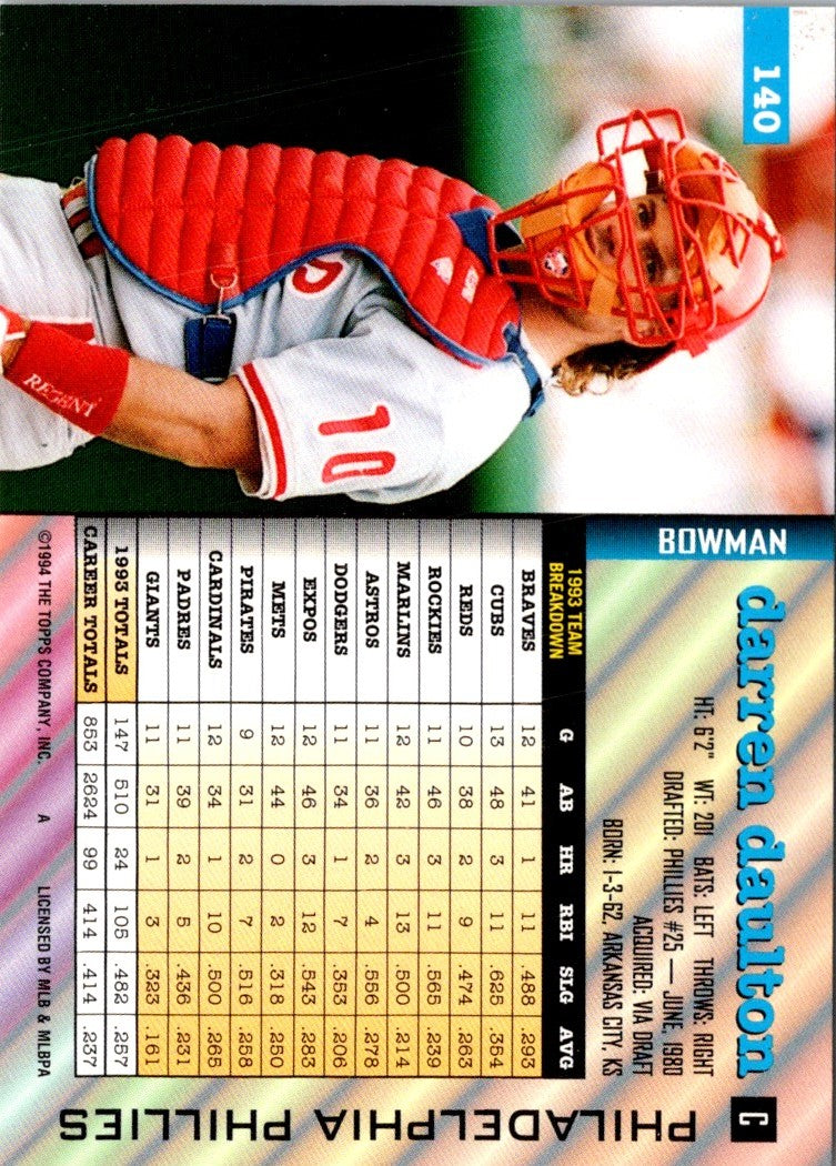 1994 Bowman Darren Daulton