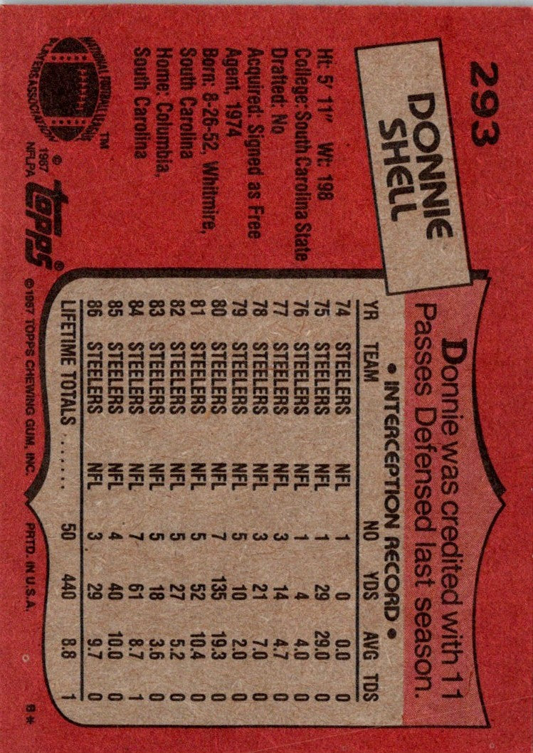 1987 Topps Donnie Shell