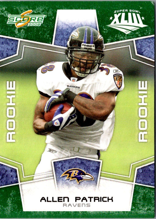 2008 Score Super Bowl XLIII Allen Patrick #429