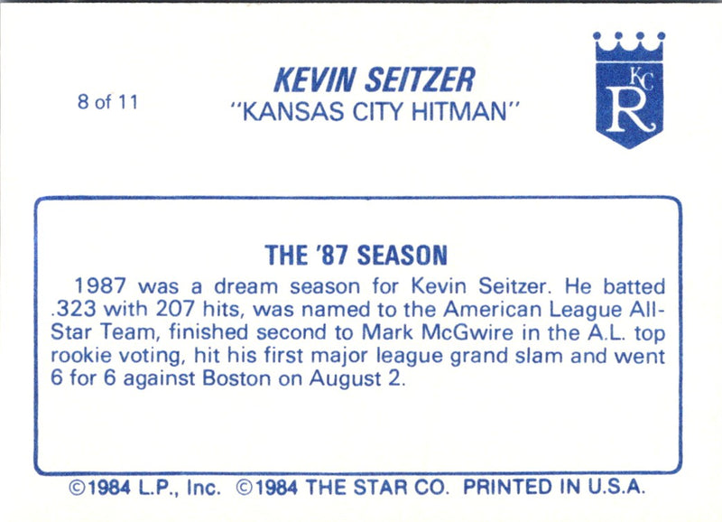 1988 Star Kevin Seitzer Kevin Seitzer