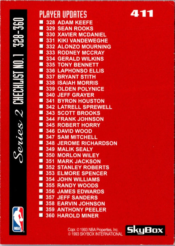 1992 SkyBox Checklist 2 #412 NM-MT+