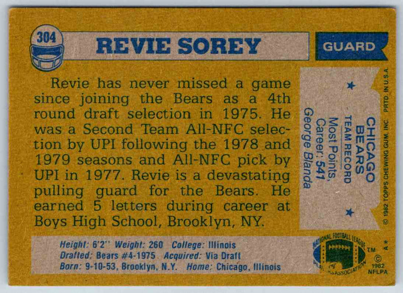 1982 Topps Revie Sorey