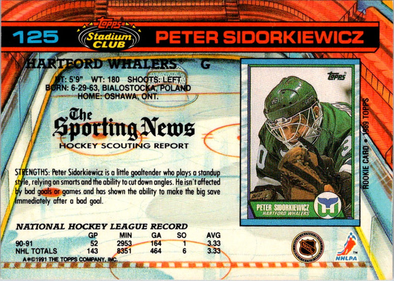 1991 Stadium Club Peter Sidorkiewicz