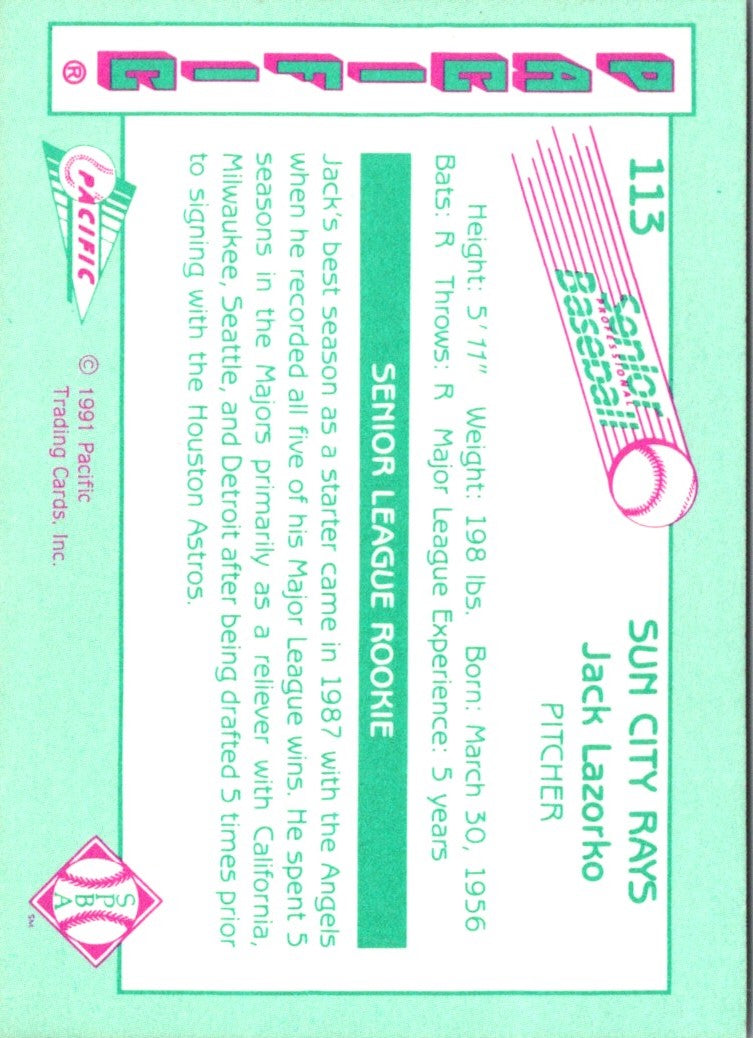 1991 Pacific Senior League Jack Lazorko