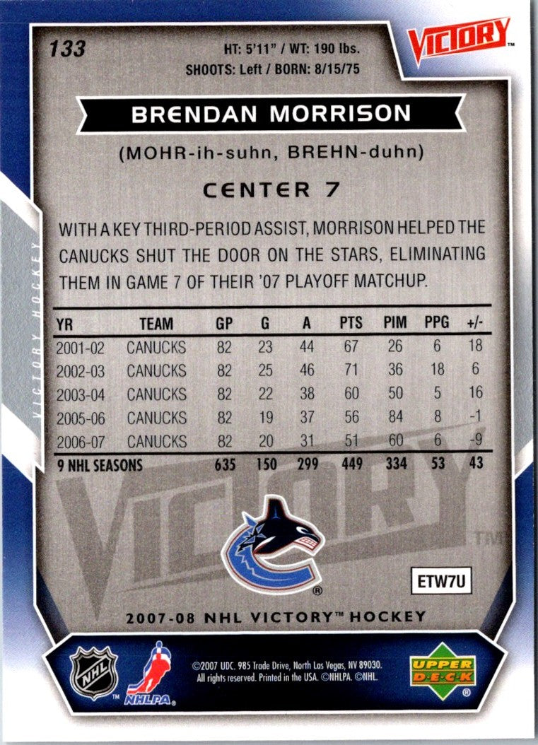 2007 Upper Deck Victory Brendan Morrison