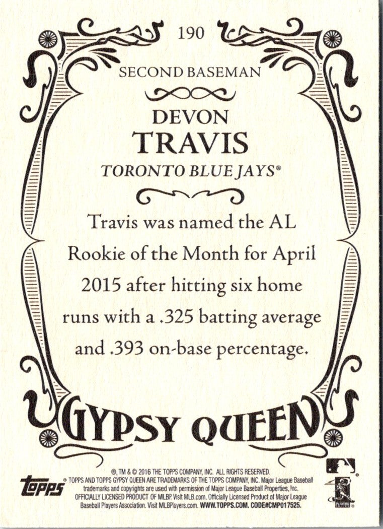 2016 Topps Gypsy Queen Devon Travis