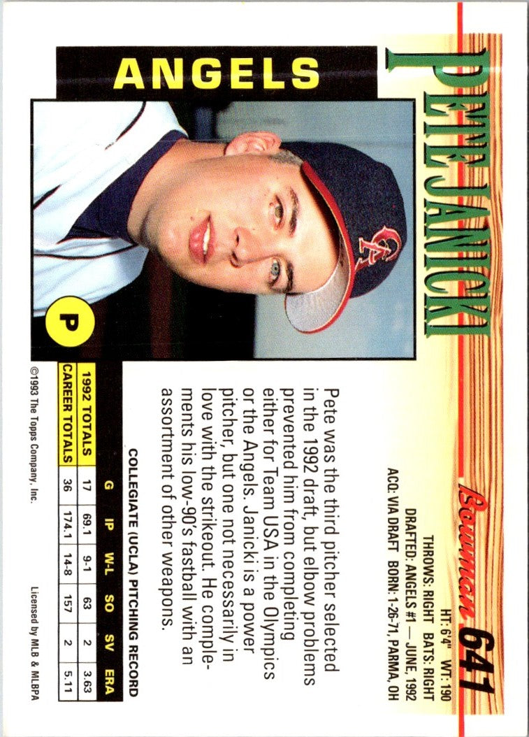 1993 Bowman Pete Janicki