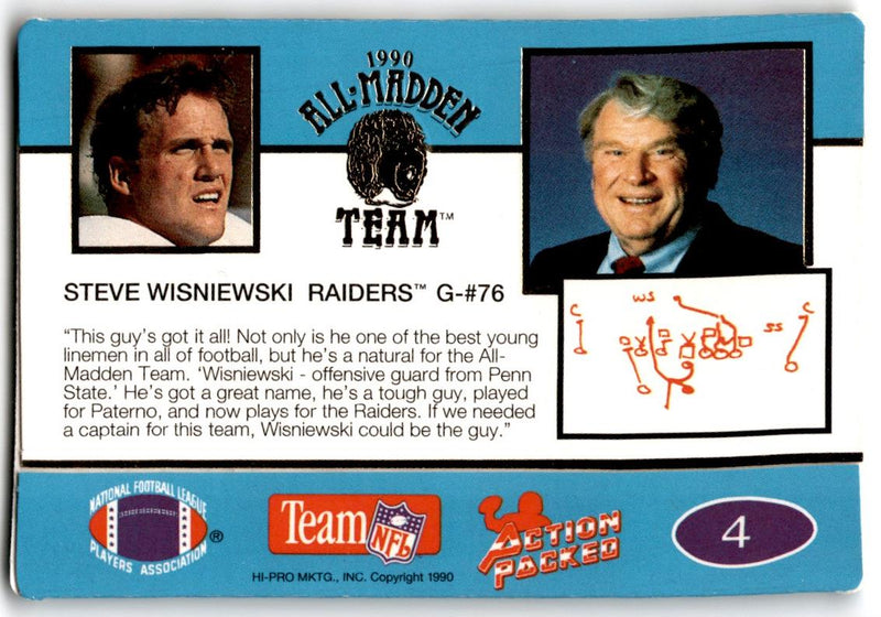 1990 Action Packed All-Madden Steve Wisniewski