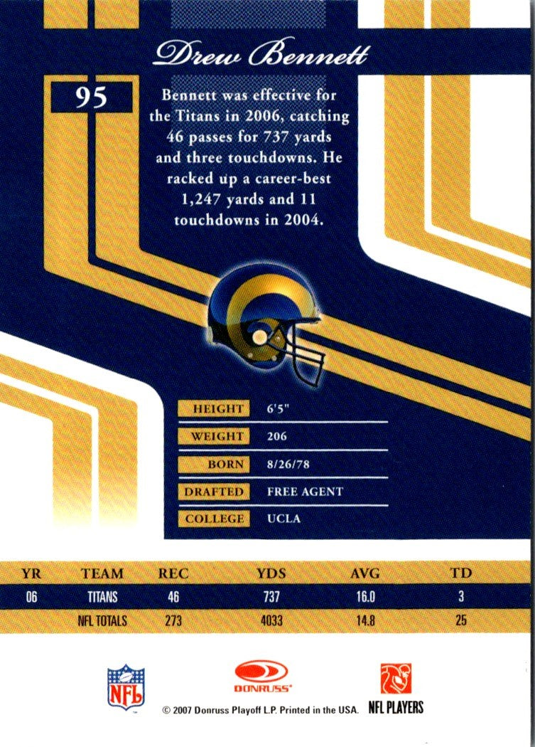 2007 Donruss Elite Drew Bennett