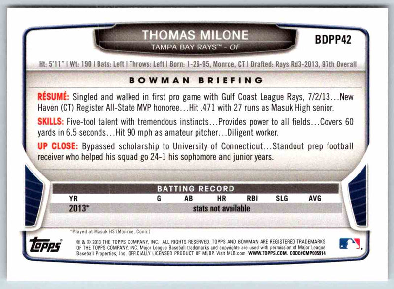 2014 Bowman Thomas Milone