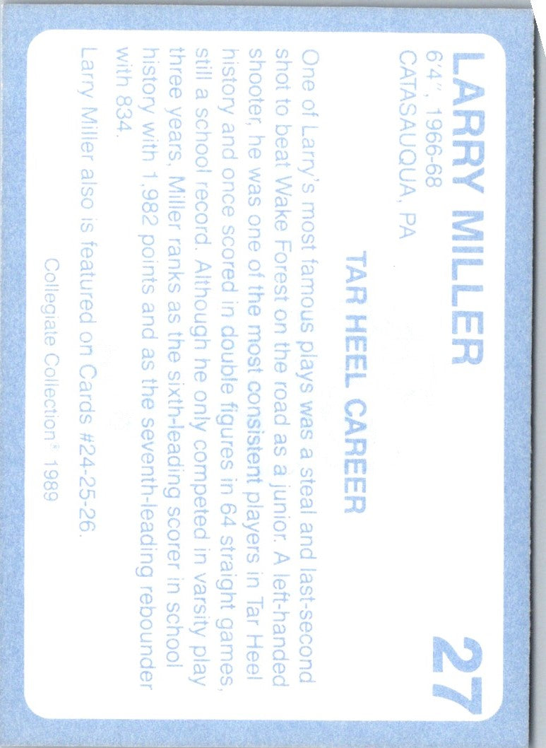 1989 Collegiate Collection North Carolina's Finest Larry Miller