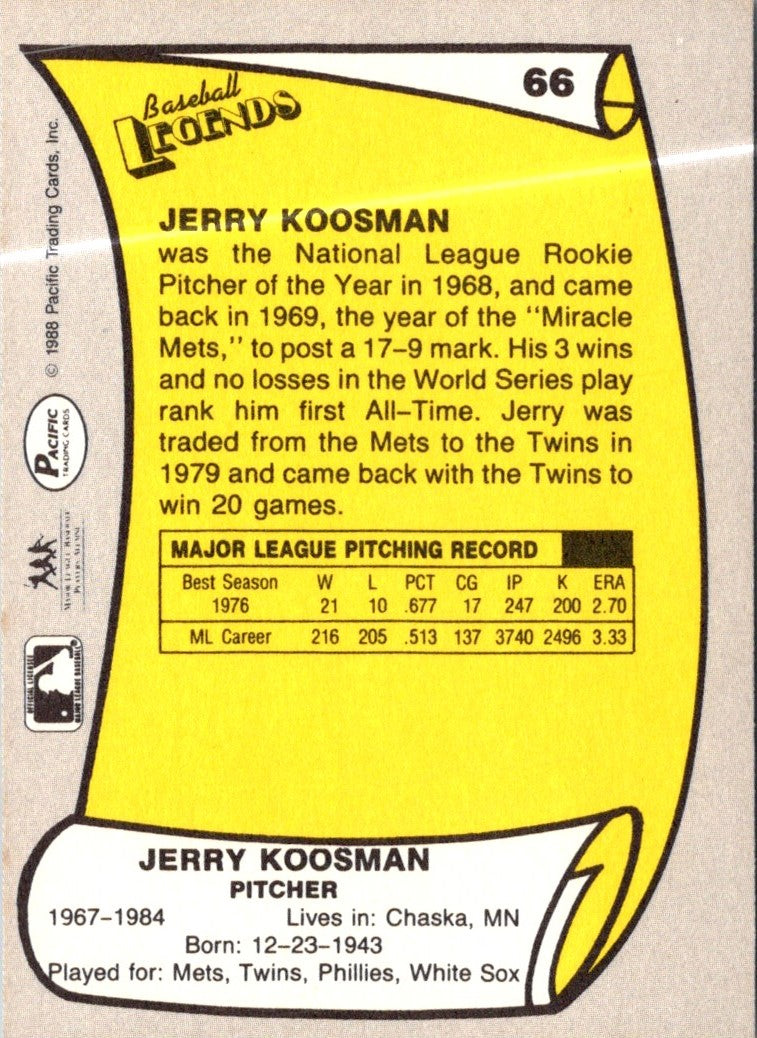 1988 Pacific Legends I Jerry Koosman