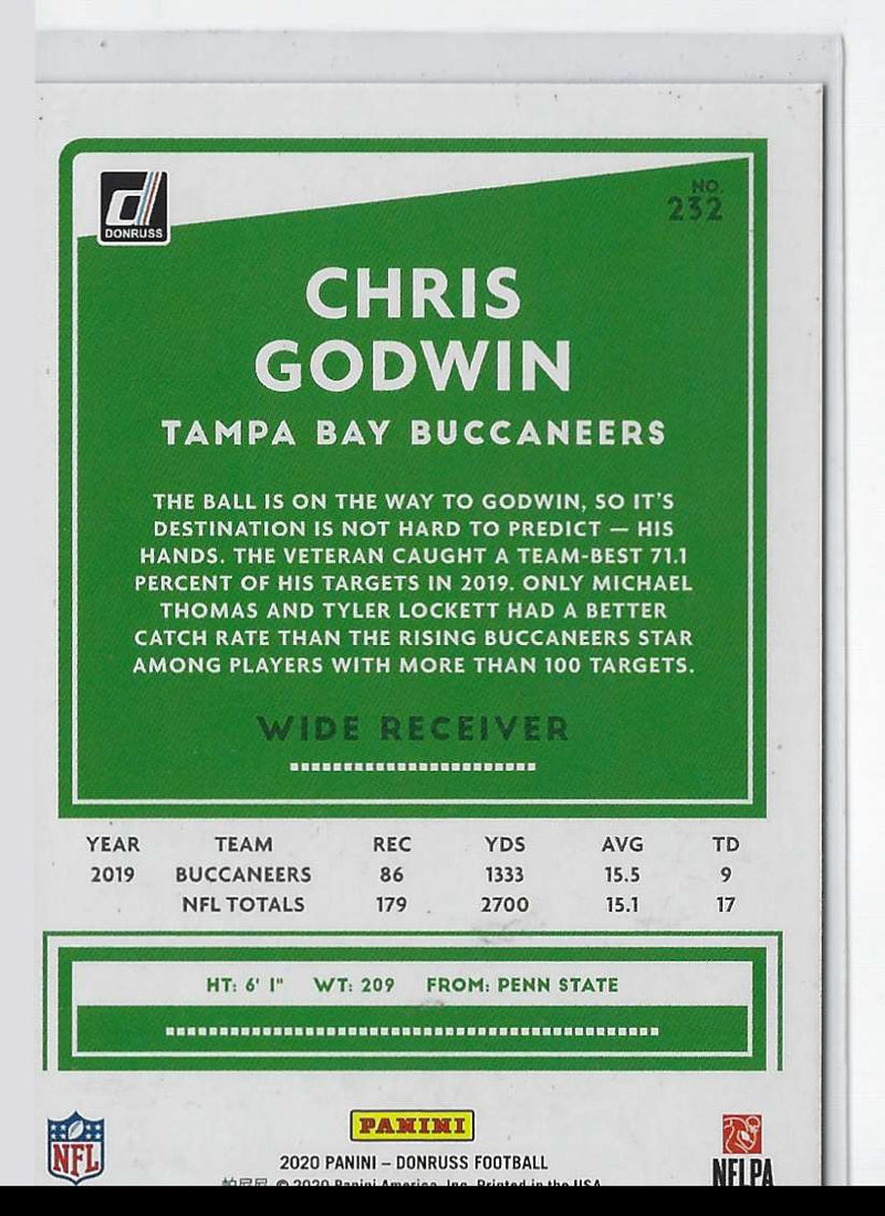 2020 Donruss Press Proof Yellow Chris Godwin