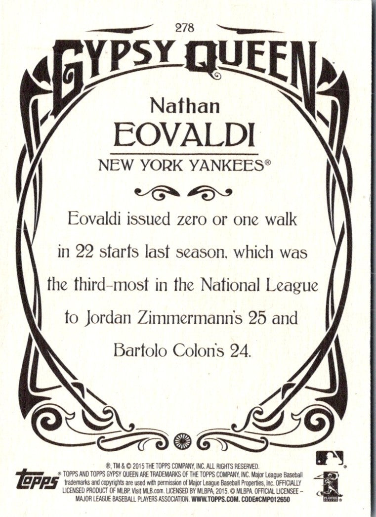 2015 Topps Gypsy Queen Nathan Eovaldi