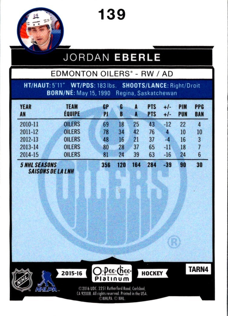 2015 O-Pee-Chee Platinum Jordan Eberle