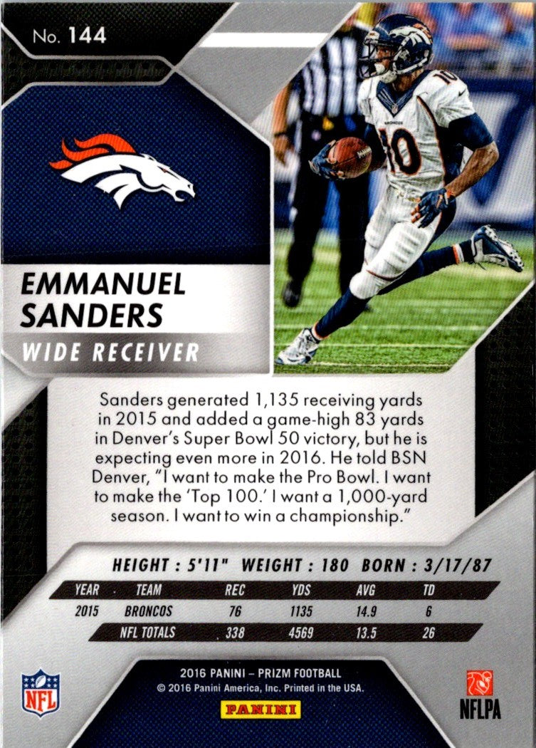 2016 Panini Prizm Emmanuel Sanders