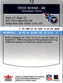 2003 Fleer Hot Prospects Steve McNair
