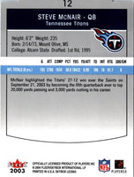2003 Fleer Hot Prospects Steve McNair #12