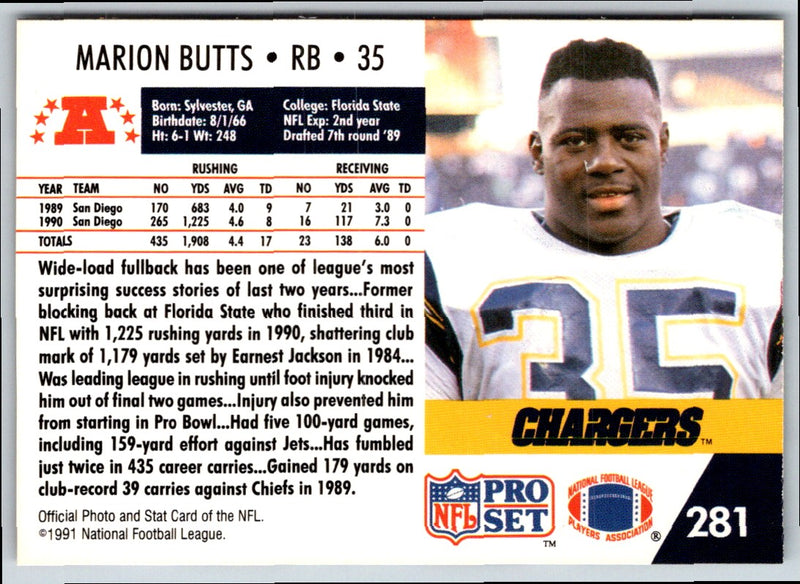 1991 Pro Set Marion Butts