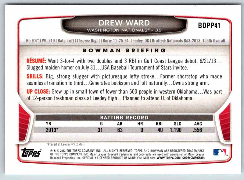 2014 Bowman Drew Ward