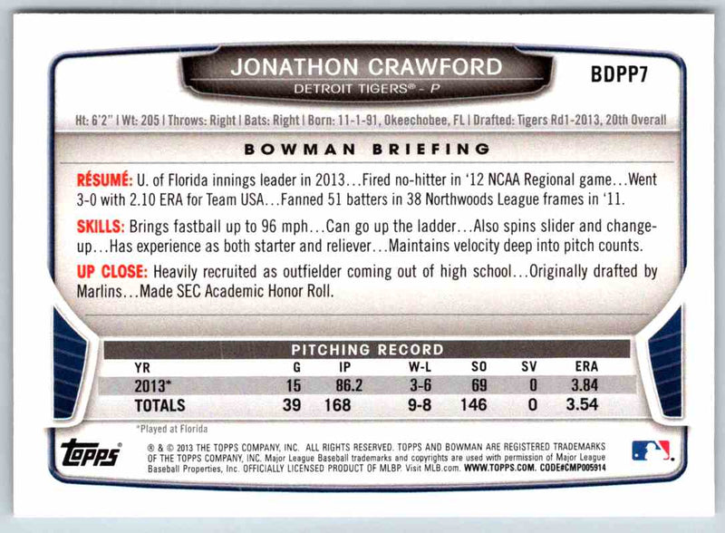 2014 Bowman Jonathon Crawford