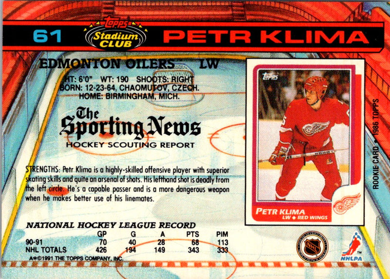 1991 Stadium Club Petr Klima