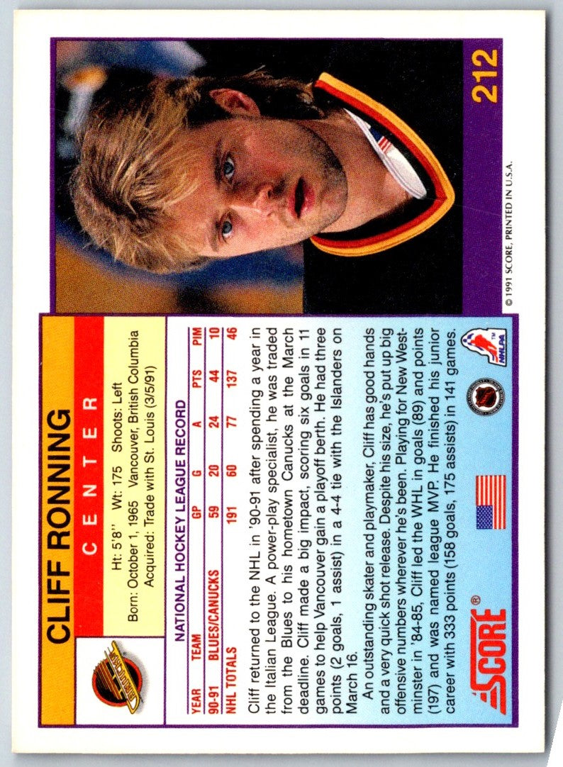 1991 Score Cliff Ronning