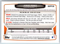 2013 Bowman Jorge Perez #BDPP128