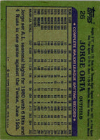 1982 Topps Jorge Orta #26